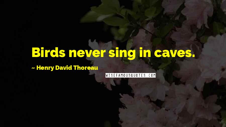 Henry David Thoreau Quotes: Birds never sing in caves.