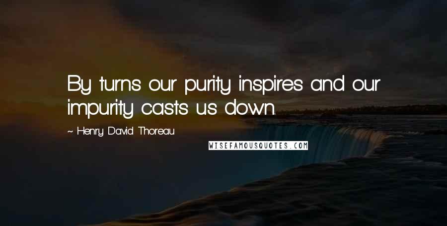 Henry David Thoreau Quotes: By turns our purity inspires and our impurity casts us down.