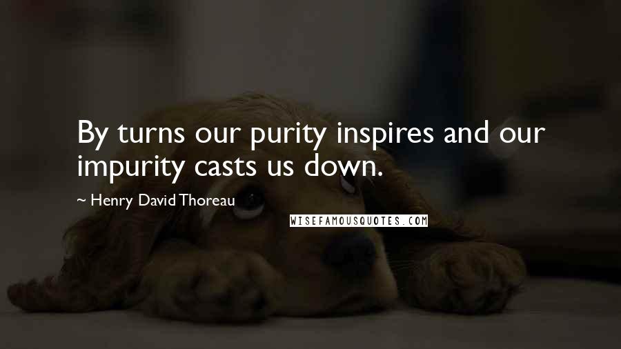 Henry David Thoreau Quotes: By turns our purity inspires and our impurity casts us down.