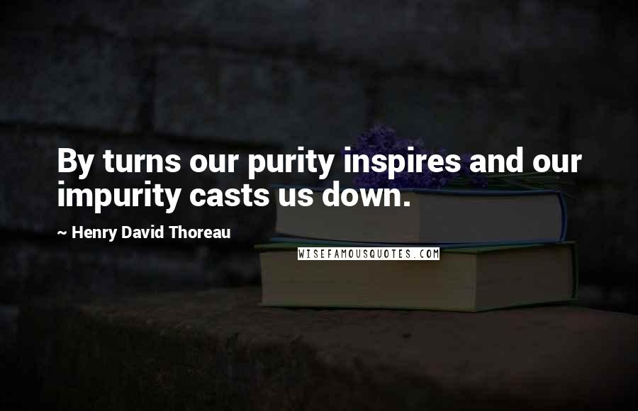 Henry David Thoreau Quotes: By turns our purity inspires and our impurity casts us down.