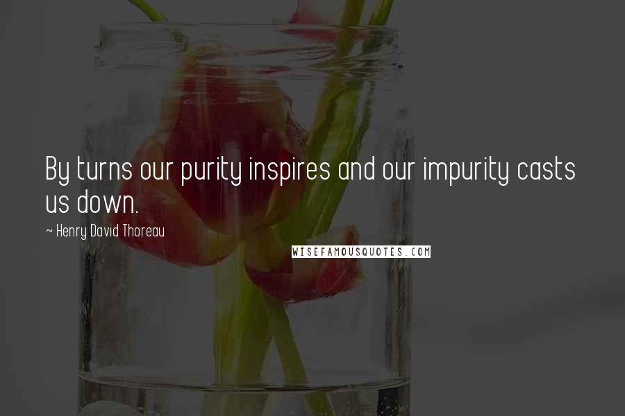 Henry David Thoreau Quotes: By turns our purity inspires and our impurity casts us down.