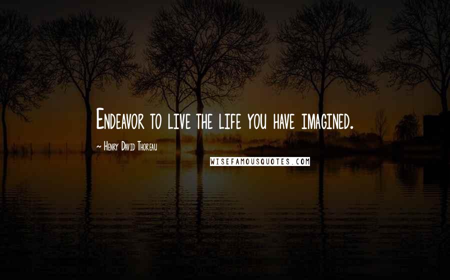 Henry David Thoreau Quotes: Endeavor to live the life you have imagined.