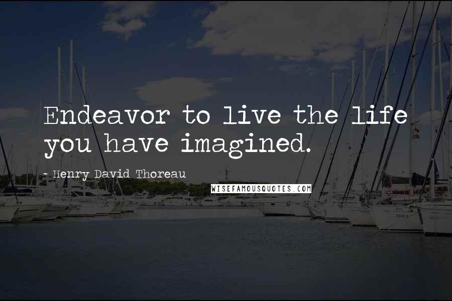 Henry David Thoreau Quotes: Endeavor to live the life you have imagined.
