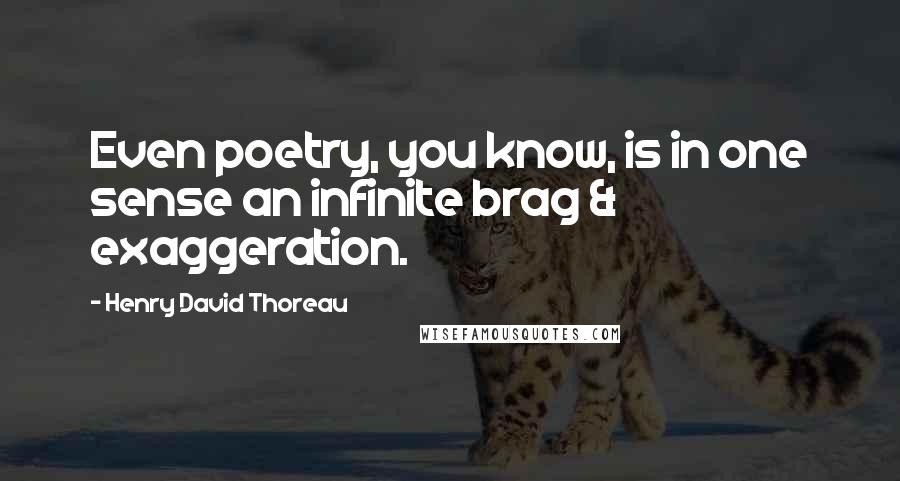 Henry David Thoreau Quotes: Even poetry, you know, is in one sense an infinite brag & exaggeration.