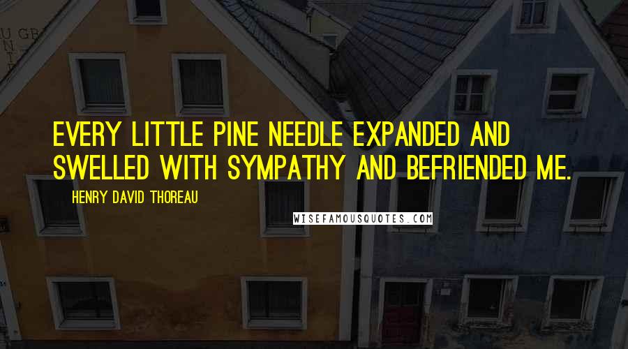 Henry David Thoreau Quotes: Every little pine needle expanded and swelled with sympathy and befriended me.