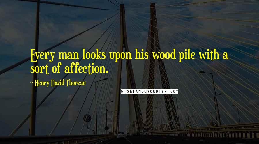 Henry David Thoreau Quotes: Every man looks upon his wood pile with a sort of affection.