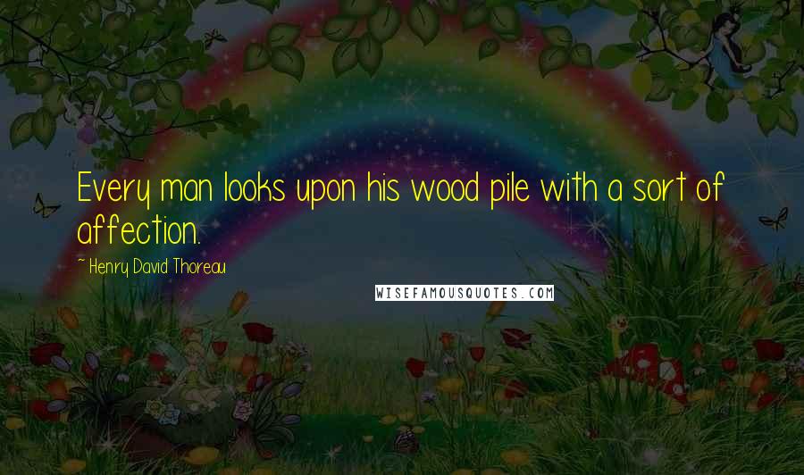 Henry David Thoreau Quotes: Every man looks upon his wood pile with a sort of affection.