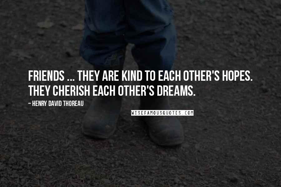 Henry David Thoreau Quotes: Friends ... They are kind to each other's hopes. They cherish each other's dreams.