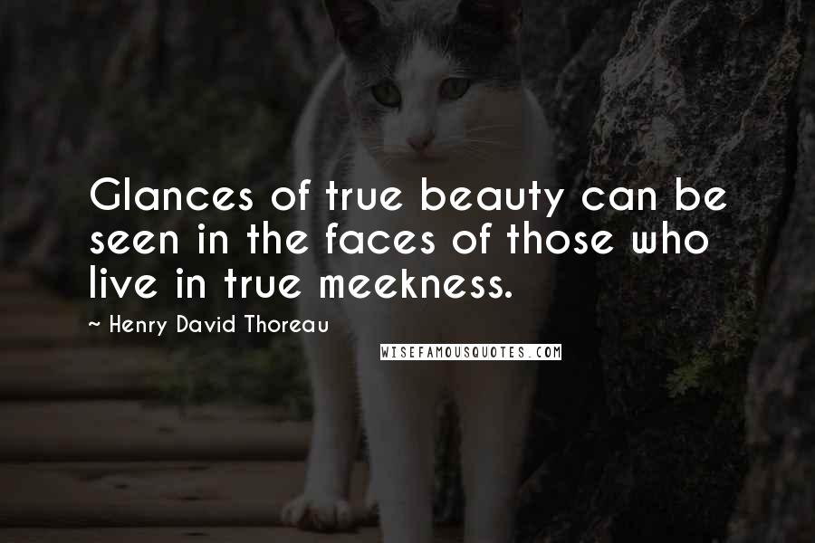 Henry David Thoreau Quotes: Glances of true beauty can be seen in the faces of those who live in true meekness.