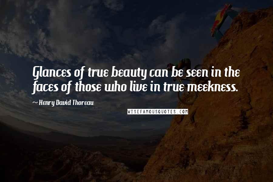 Henry David Thoreau Quotes: Glances of true beauty can be seen in the faces of those who live in true meekness.