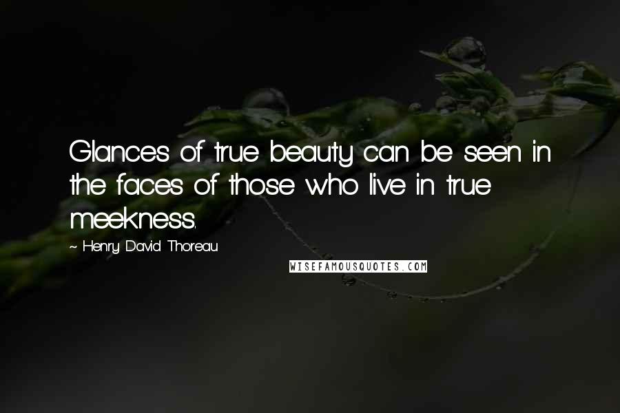 Henry David Thoreau Quotes: Glances of true beauty can be seen in the faces of those who live in true meekness.