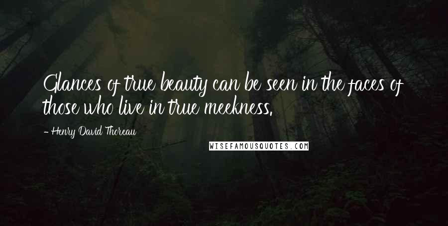 Henry David Thoreau Quotes: Glances of true beauty can be seen in the faces of those who live in true meekness.