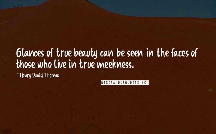 Henry David Thoreau Quotes: Glances of true beauty can be seen in the faces of those who live in true meekness.