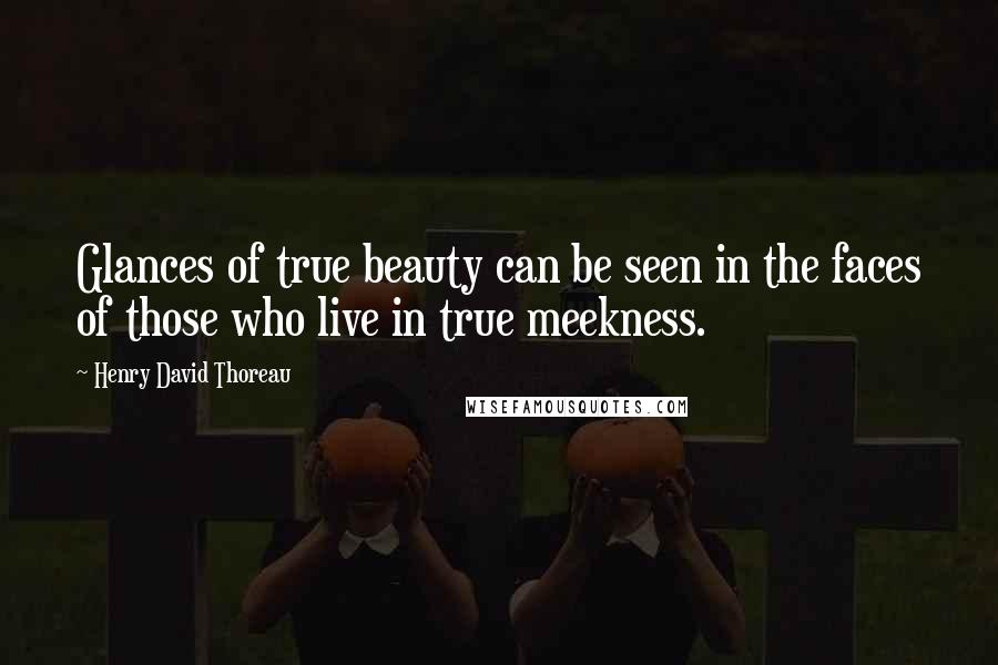 Henry David Thoreau Quotes: Glances of true beauty can be seen in the faces of those who live in true meekness.