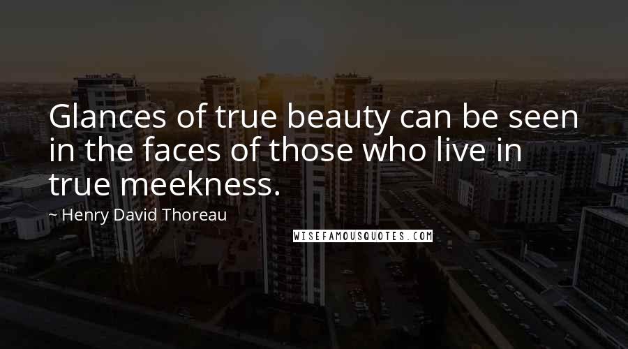 Henry David Thoreau Quotes: Glances of true beauty can be seen in the faces of those who live in true meekness.