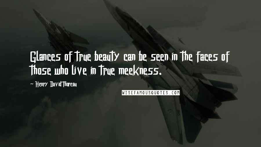 Henry David Thoreau Quotes: Glances of true beauty can be seen in the faces of those who live in true meekness.