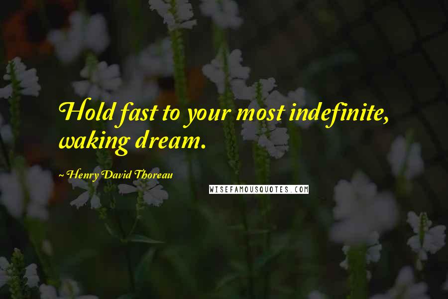 Henry David Thoreau Quotes: Hold fast to your most indefinite, waking dream.