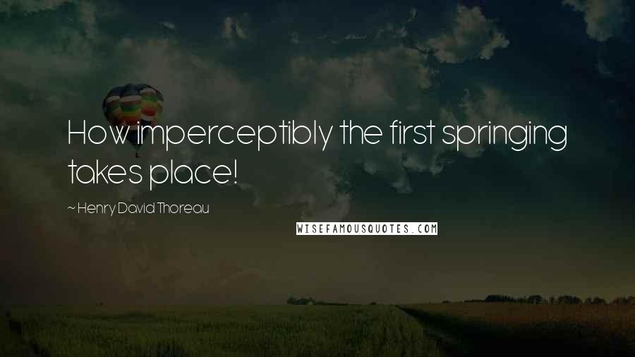 Henry David Thoreau Quotes: How imperceptibly the first springing takes place!