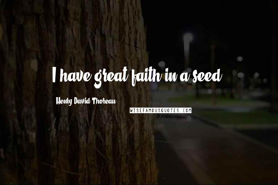 Henry David Thoreau Quotes: I have great faith in a seed.