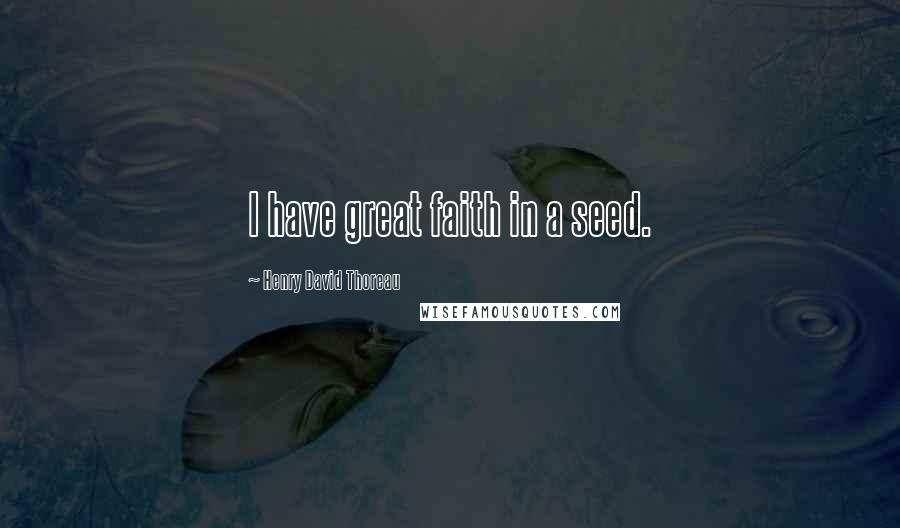 Henry David Thoreau Quotes: I have great faith in a seed.