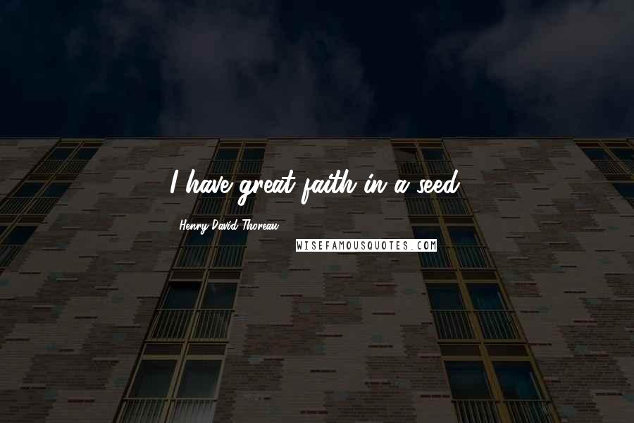 Henry David Thoreau Quotes: I have great faith in a seed.