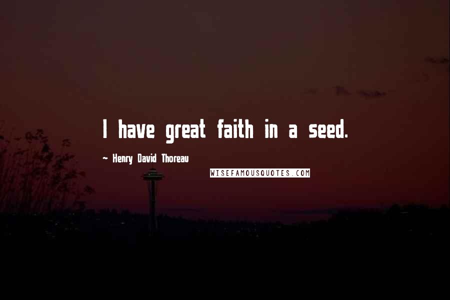 Henry David Thoreau Quotes: I have great faith in a seed.