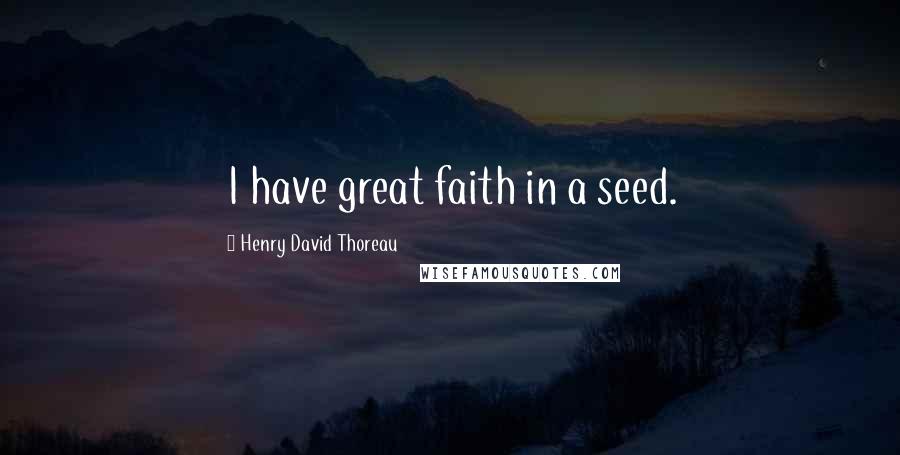 Henry David Thoreau Quotes: I have great faith in a seed.