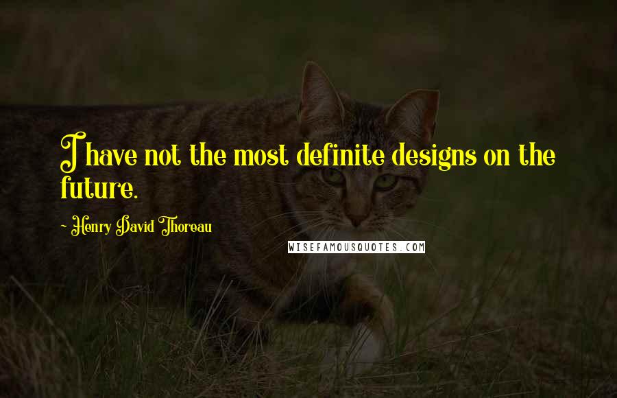 Henry David Thoreau Quotes: I have not the most definite designs on the future.