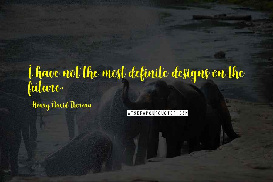 Henry David Thoreau Quotes: I have not the most definite designs on the future.