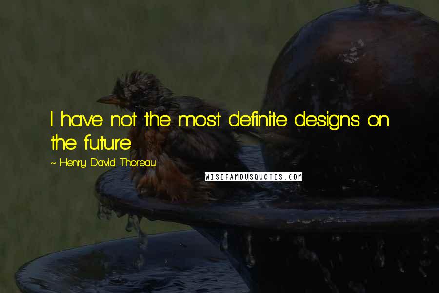 Henry David Thoreau Quotes: I have not the most definite designs on the future.