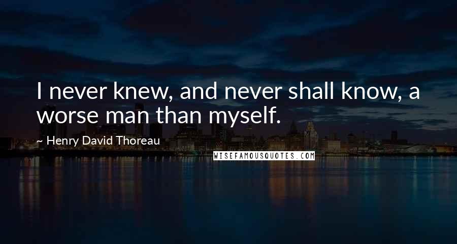 Henry David Thoreau Quotes: I never knew, and never shall know, a worse man than myself.