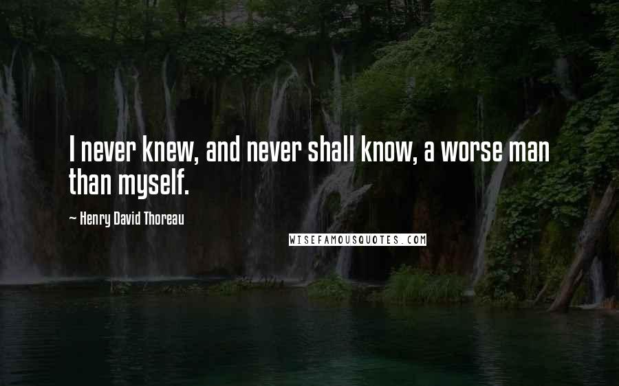Henry David Thoreau Quotes: I never knew, and never shall know, a worse man than myself.