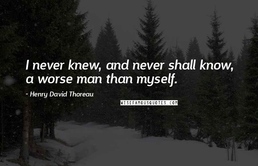 Henry David Thoreau Quotes: I never knew, and never shall know, a worse man than myself.