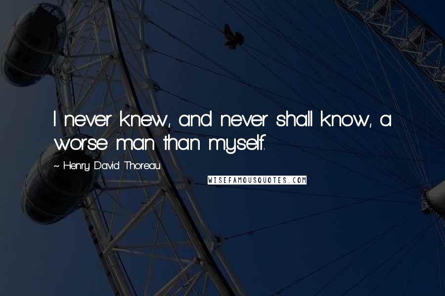 Henry David Thoreau Quotes: I never knew, and never shall know, a worse man than myself.