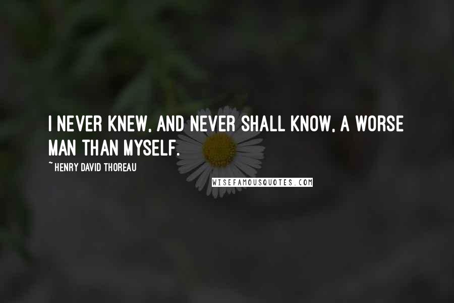 Henry David Thoreau Quotes: I never knew, and never shall know, a worse man than myself.