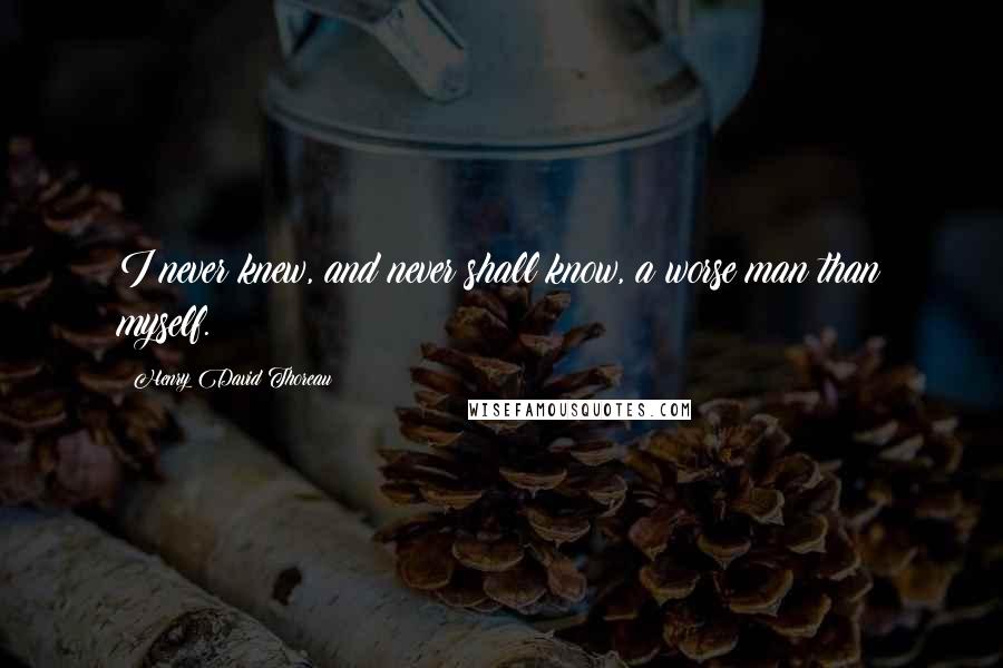 Henry David Thoreau Quotes: I never knew, and never shall know, a worse man than myself.