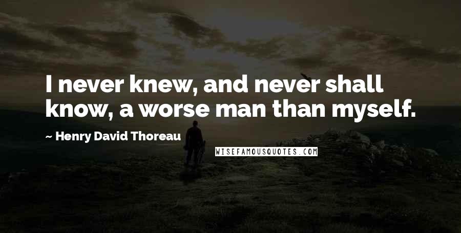 Henry David Thoreau Quotes: I never knew, and never shall know, a worse man than myself.