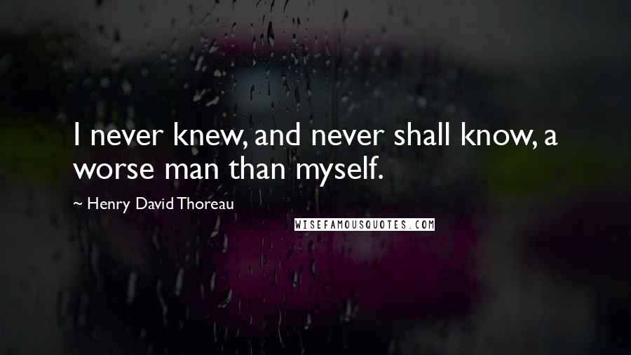 Henry David Thoreau Quotes: I never knew, and never shall know, a worse man than myself.