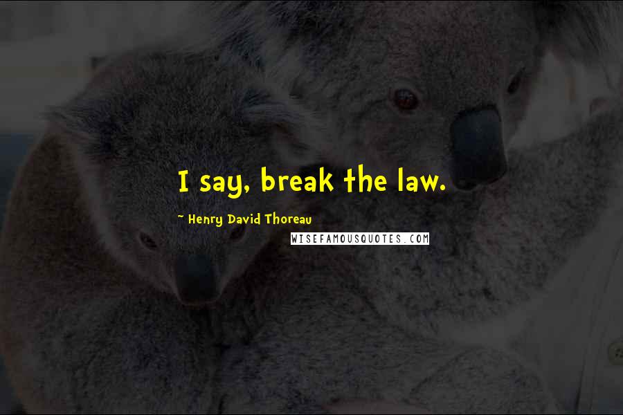 Henry David Thoreau Quotes: I say, break the law.