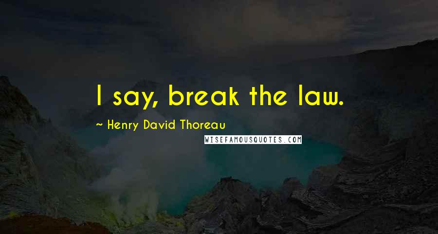 Henry David Thoreau Quotes: I say, break the law.