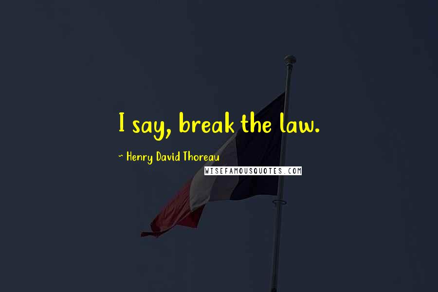 Henry David Thoreau Quotes: I say, break the law.