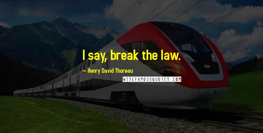 Henry David Thoreau Quotes: I say, break the law.