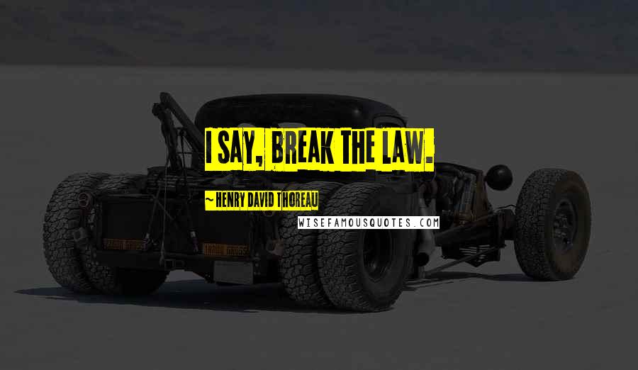 Henry David Thoreau Quotes: I say, break the law.