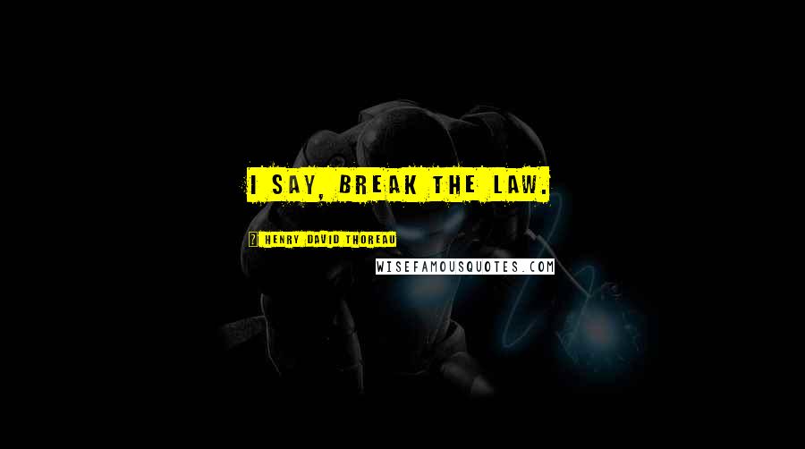 Henry David Thoreau Quotes: I say, break the law.