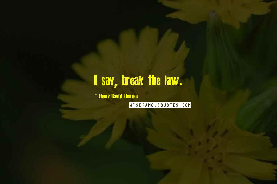 Henry David Thoreau Quotes: I say, break the law.