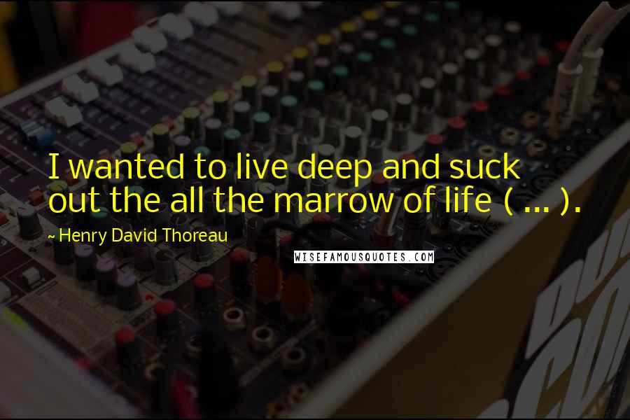 Henry David Thoreau Quotes: I wanted to live deep and suck out the all the marrow of life ( ... ).