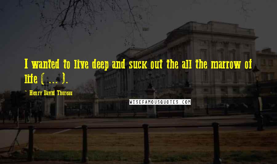 Henry David Thoreau Quotes: I wanted to live deep and suck out the all the marrow of life ( ... ).