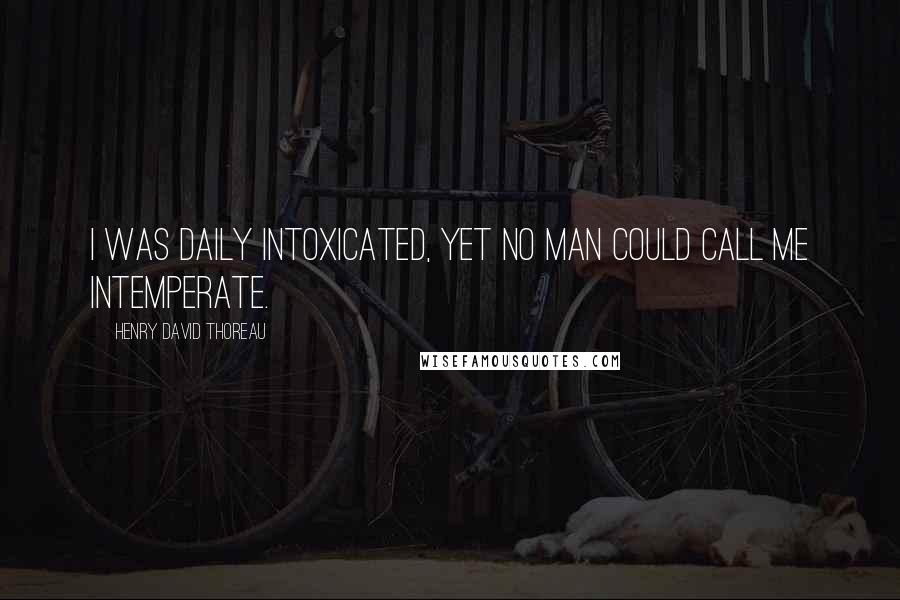 Henry David Thoreau Quotes: I was daily intoxicated, yet no man could call me intemperate.