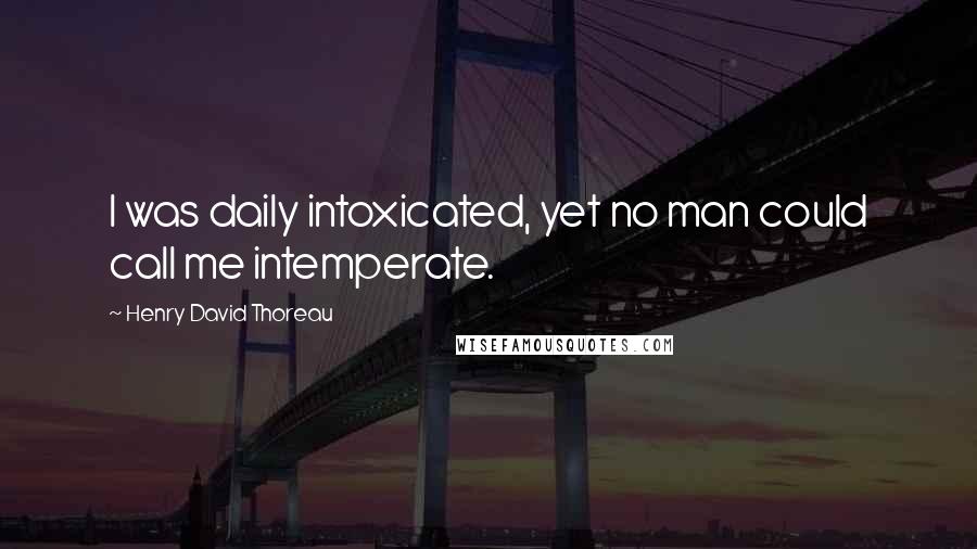 Henry David Thoreau Quotes: I was daily intoxicated, yet no man could call me intemperate.