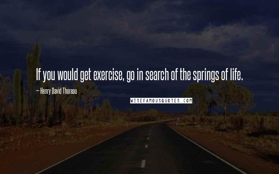 Henry David Thoreau Quotes: If you would get exercise, go in search of the springs of life.